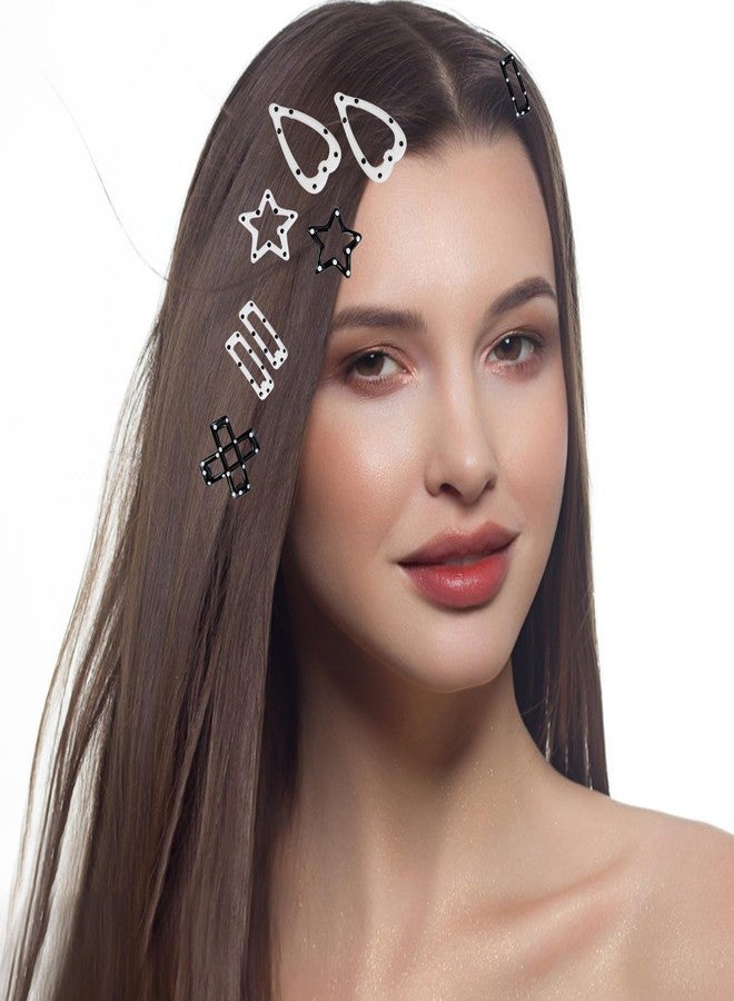ZLSPTK 20PCS Star Hair Clips Y2k Hair Accessories for Women Black White Polka Dot Cute Hair Pins for Girls Star Barrettes Non Slip Kawaii Snap Hair Clips Small for Styling Festival Accessories - Image 5